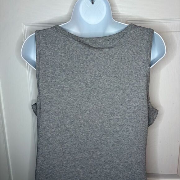 Anthropologie Celandine Sleeveless Twist Cotton T-Shirt Mini Dress Beach Grey L - Picture 9 of 11